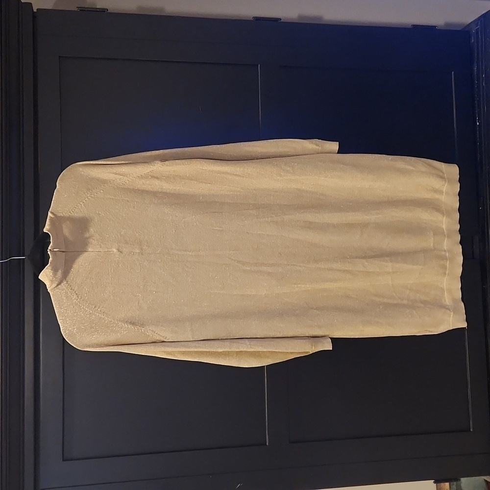 Michael Kors SZ XL Gold Shimmer Sweater Dress - Picture 2 of 8